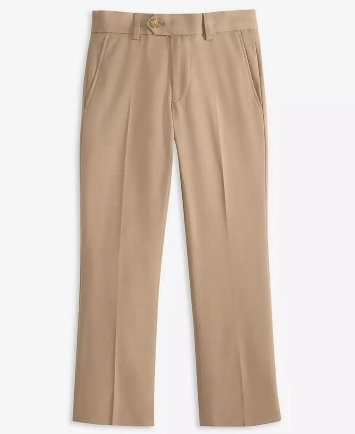 Big Boys Plain Hemmed Flat-Front Pants
