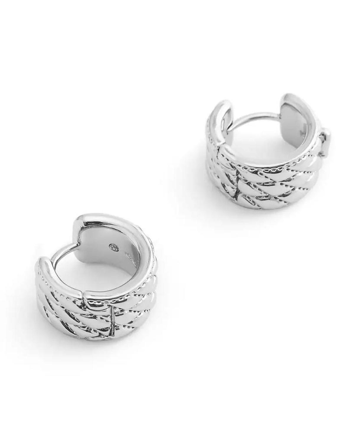 Signature Quilted Heart Huggie Earrings