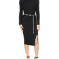 Womens Ribbed Off-Shoulder Bodycon Dress