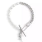 Faux Cultivated Pearl Signature Rexy Safety Pin Strand Bracelet