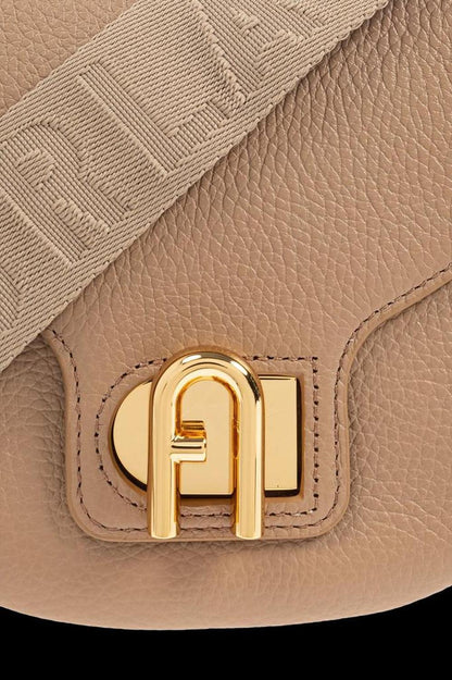 Furla Logo Plaque Foldover-Top Shoulder Bag