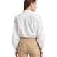 Twist-Front Broadcloth Cropped Shirt