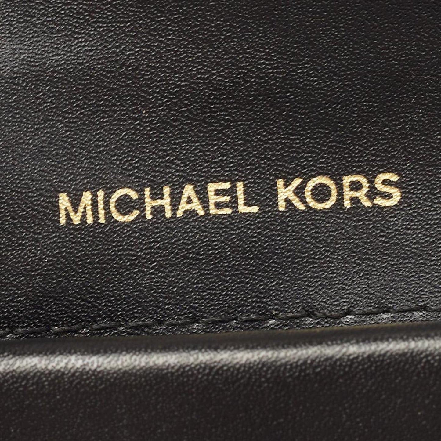 Michael Kors Black/grey Signature Coated Canvas And Leather Card Case..