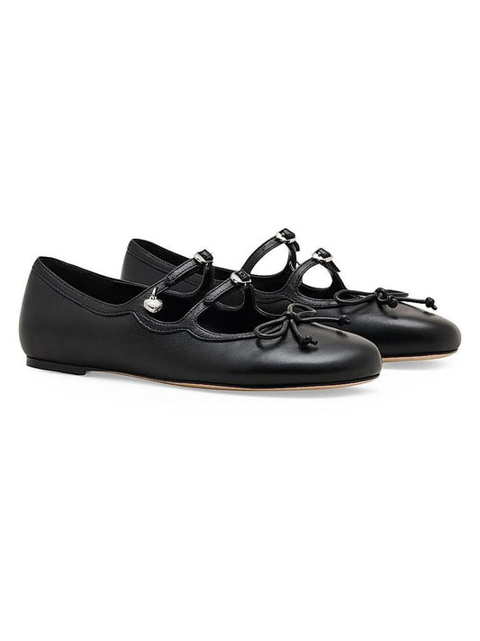 The Kiki Bow-Detail Leather Ballerina Flats