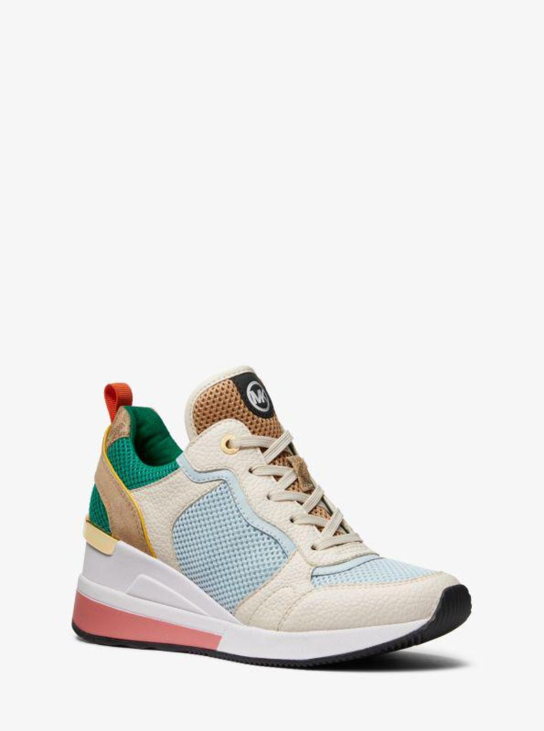 Crista Color-Block Mixed-Media Trainer