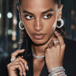 Precious Metal-Plated Sterling Silver Pavé Curb Link Bracelet