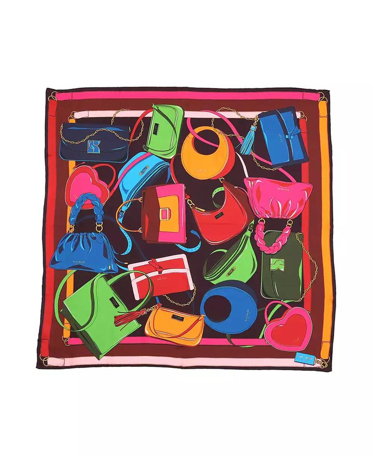 Women's Bag Print Silk Square Scarf