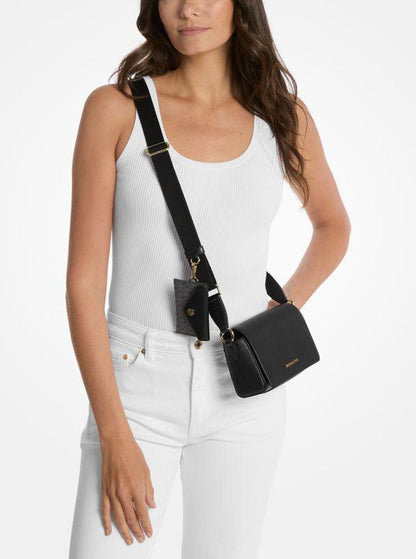 Vincent Small Saffiano Leather Crossbody Bag with Signature Logo Card Case