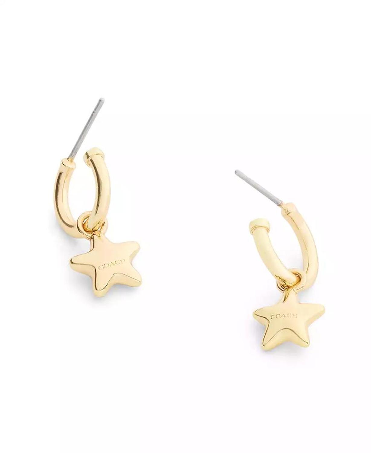Minimal Star Huggie Drop Earrings