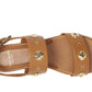 Spade Flower Stud Pebbled Leather Flat Sandal