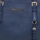Michael Michael Kors Navy Leather Large Jet Set Travel Tote