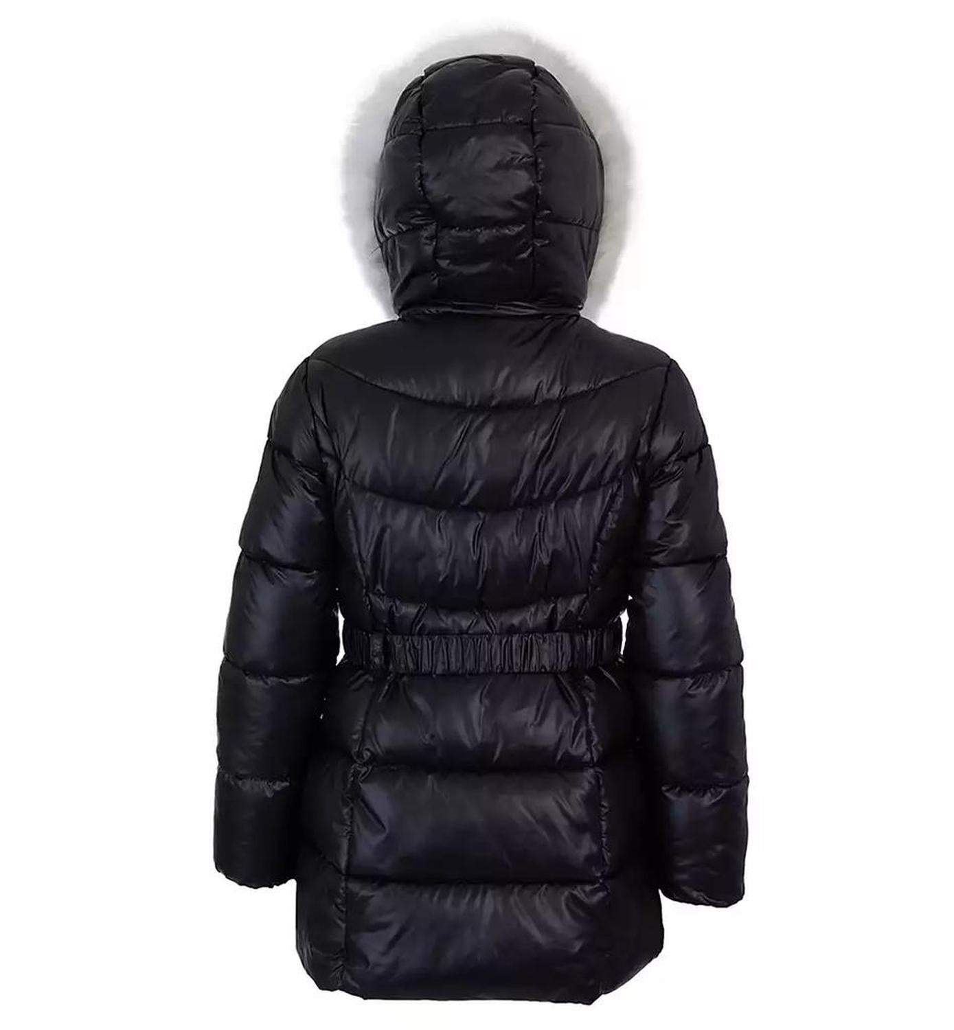 Toddler and Little Girls Belted Stadium Puffer Jacket