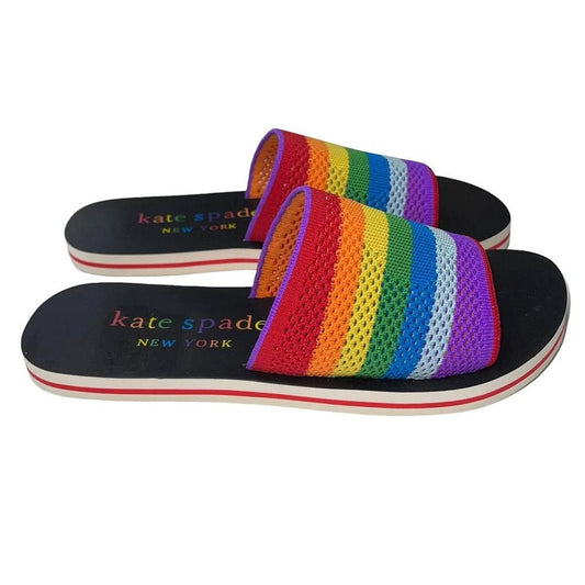 Spectrum Slide Sandal In Rainbow/black