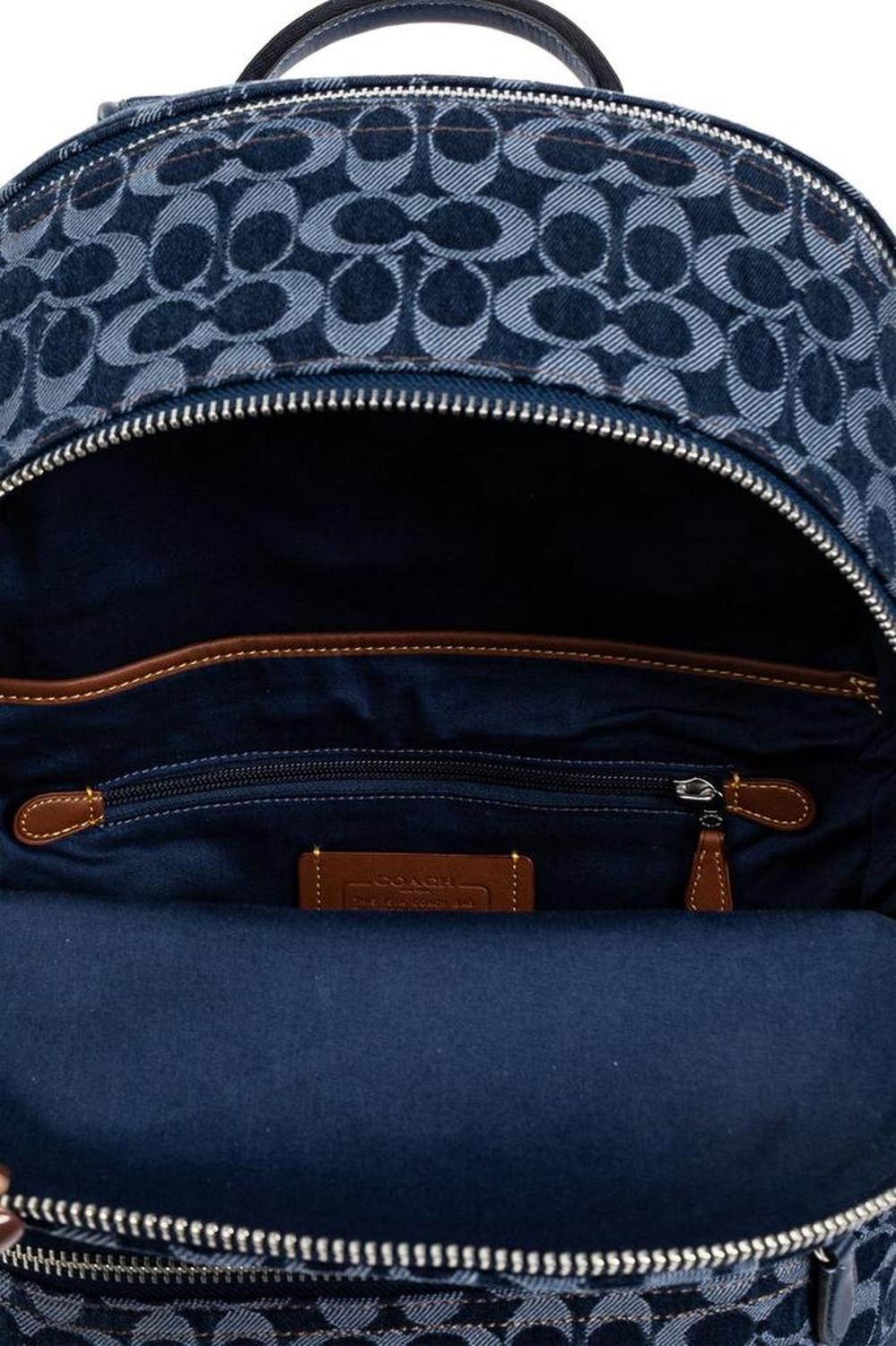 Coach Charter Monogram Printed Denim Backpack