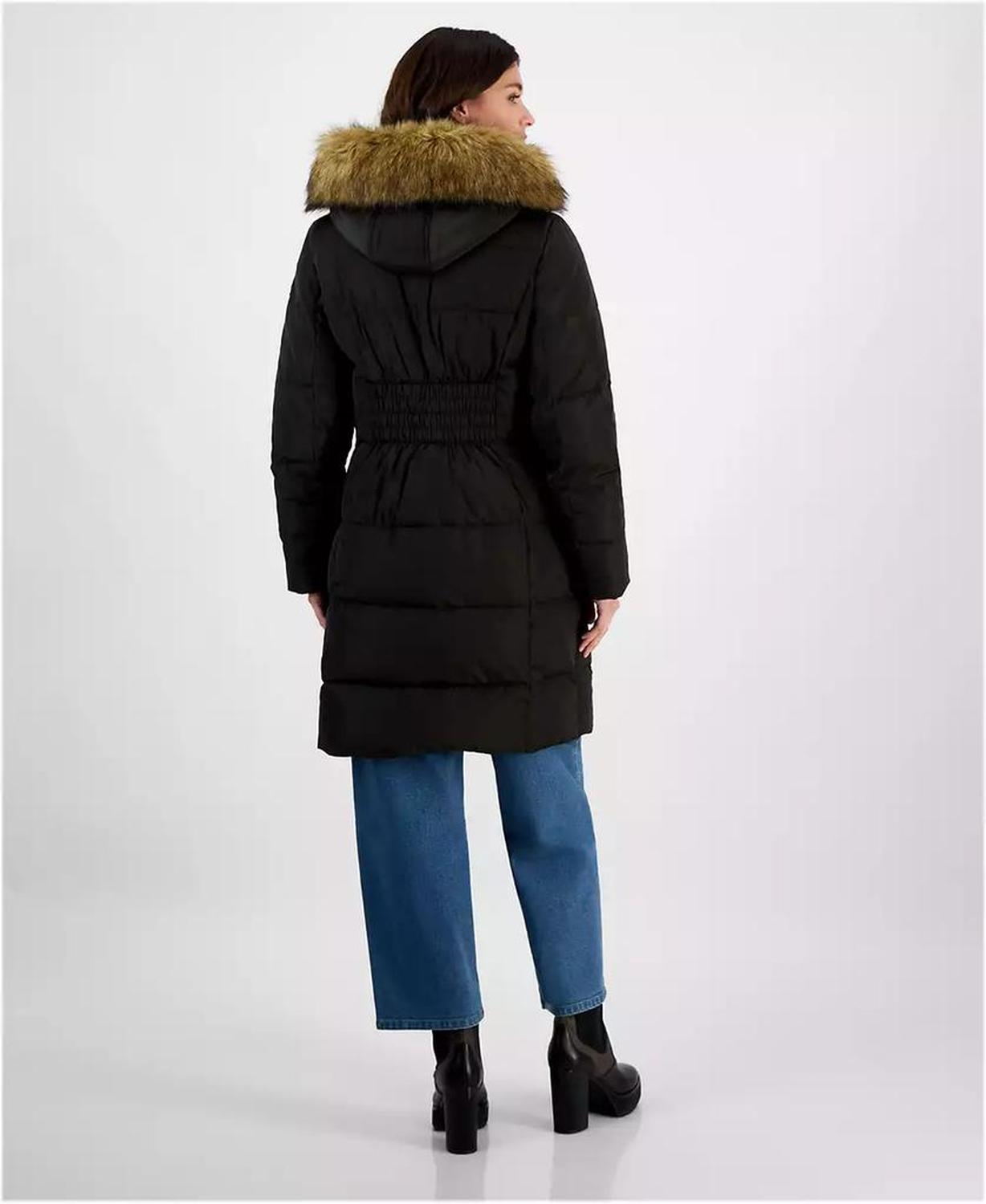 Women's Faux-Fur-Trim Hooded Puffer Coat, Created for Macy's