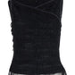 Marc Jacobs Organza Tiered Sleeveless Blouse in Navy Blue Polyester