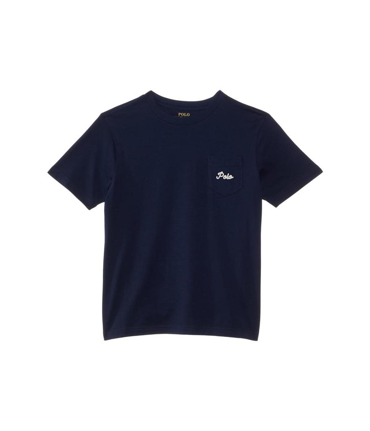 Dog-Print Cotton Jersey Pocket Tee (Big Kid)
