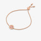 Precious Metal-Plated Brass Cubic Zirconia Halo Bracelet