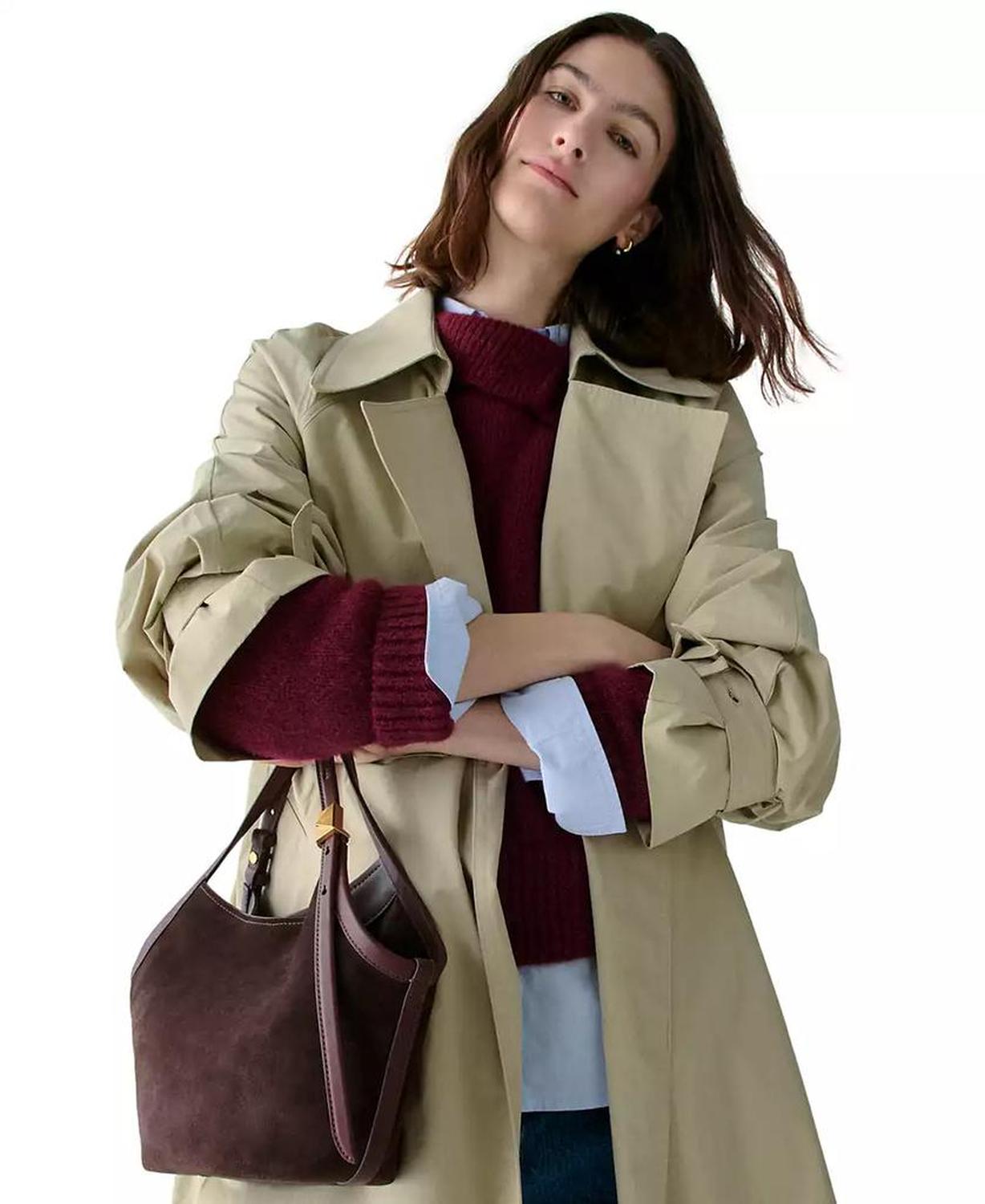 Deco Medium Suede Tulip Tote Bag