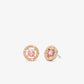 Precious Metal-Plated Brass Cubic Zirconia Halo Earrings