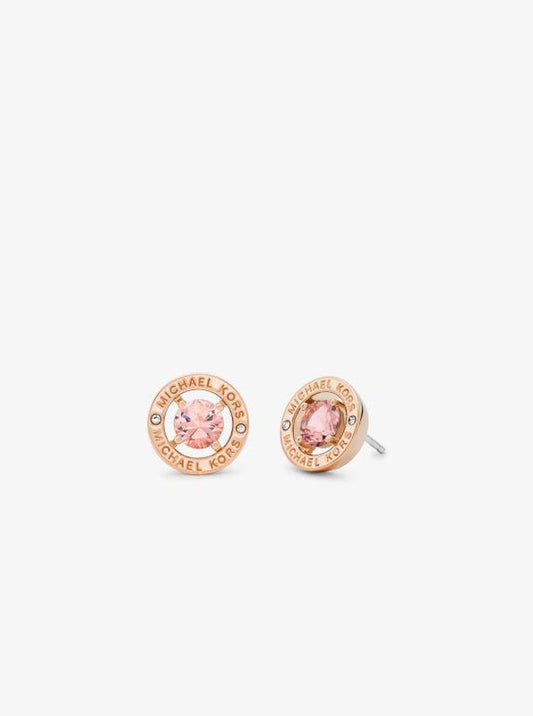 Precious Metal-Plated Brass Cubic Zirconia Halo Earrings