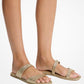 Jaida Glitter Embellished Leather Sandal