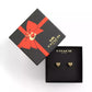 Gold Plated Pavé Heart Stud Earrings