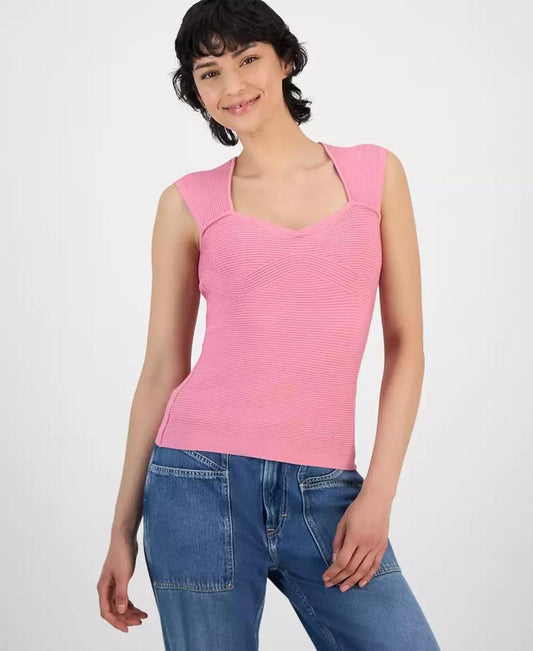 Women's Sweetheart-Neck Sleeveless Knit Top