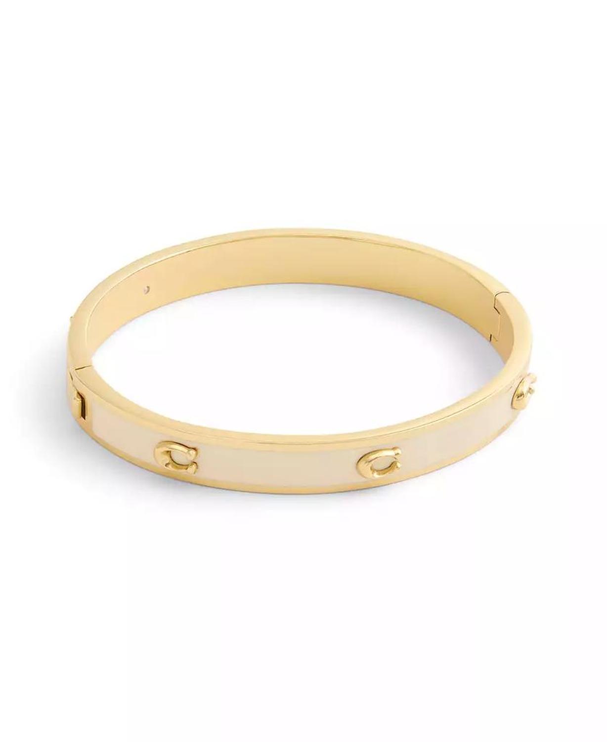 Signature Pegged Enamel Bangle Bracelet