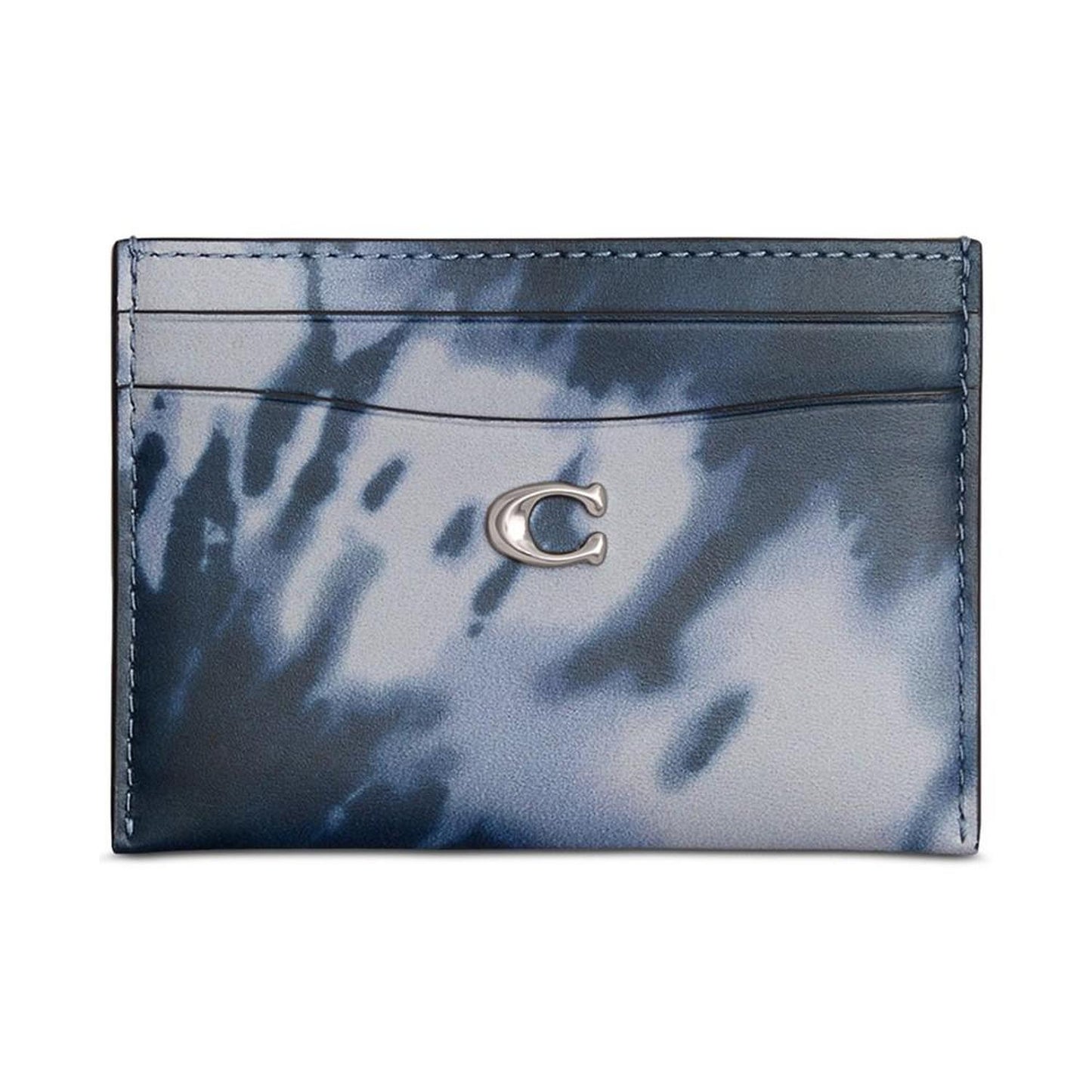 Essential Leather Card Case with Tie-Dye Print