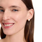 Gold-Tone Small Cubic Zirconia Heart Huggie Hoop Earrings, 0.51"