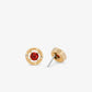 Precious Metal-Plated Brass Cubic Zirconia Halo Earrings
