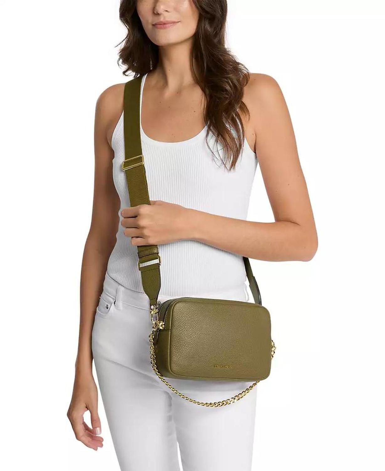 Bryant Medium Leather Double Zip Chain Camera Crossbody