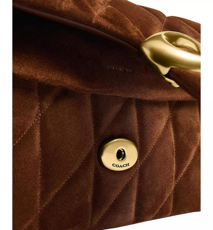 Quilted Tabby Medium Suede Shoulder Bag 26