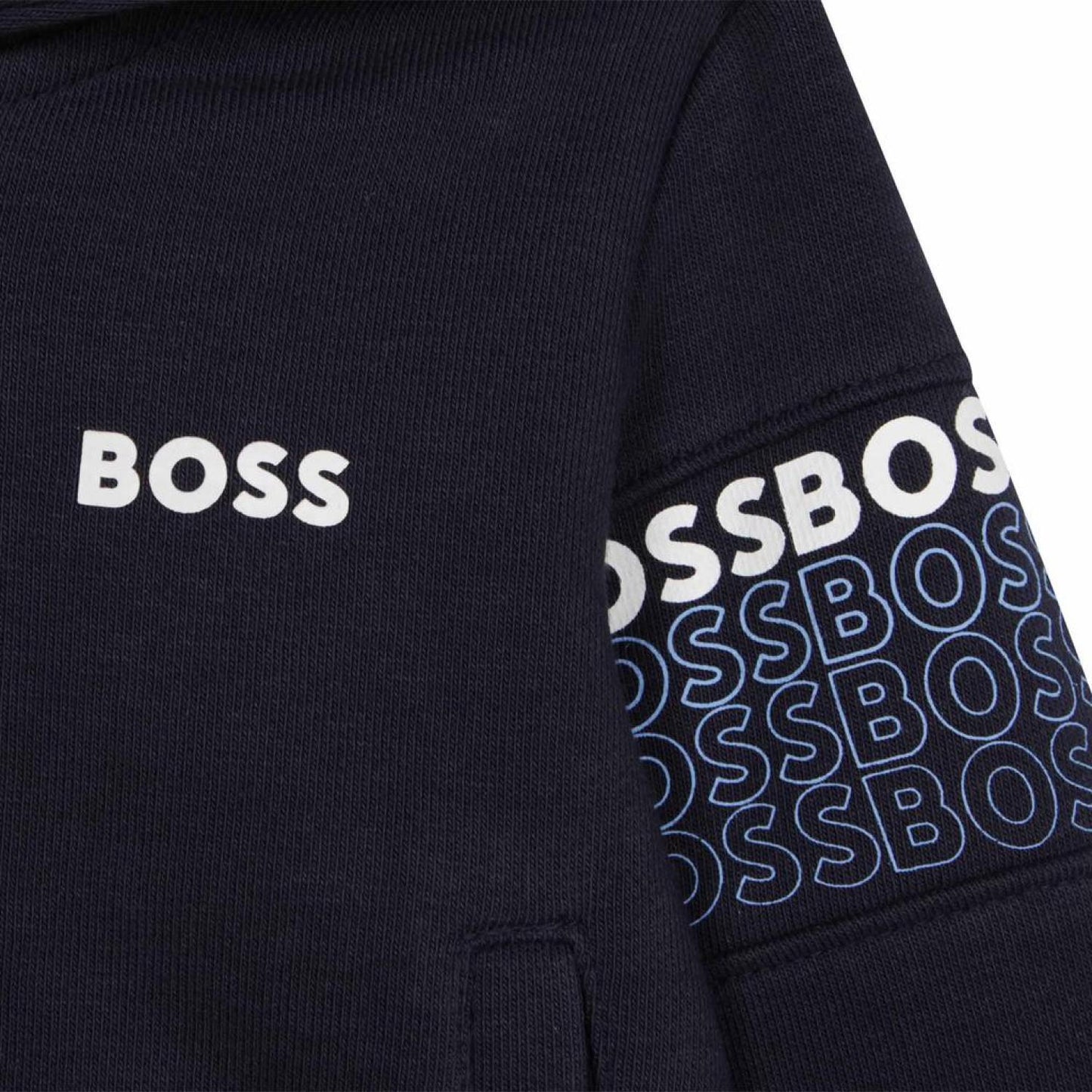 Navy Blue Logo Zip Up Top