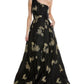 Marchesa Notte One-Shoulder Heavy Duchess Satin Gown