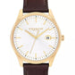 Women's Oliver Brown Leather Calfskin Strap Watch, 41mm