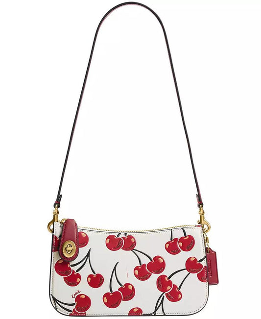 Penn Small Cherry Print Leather Shoulder Bag