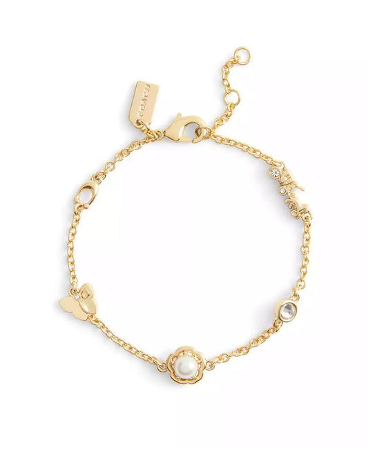Signature Faux Cultivated Pearl Tea Rose Bracelet