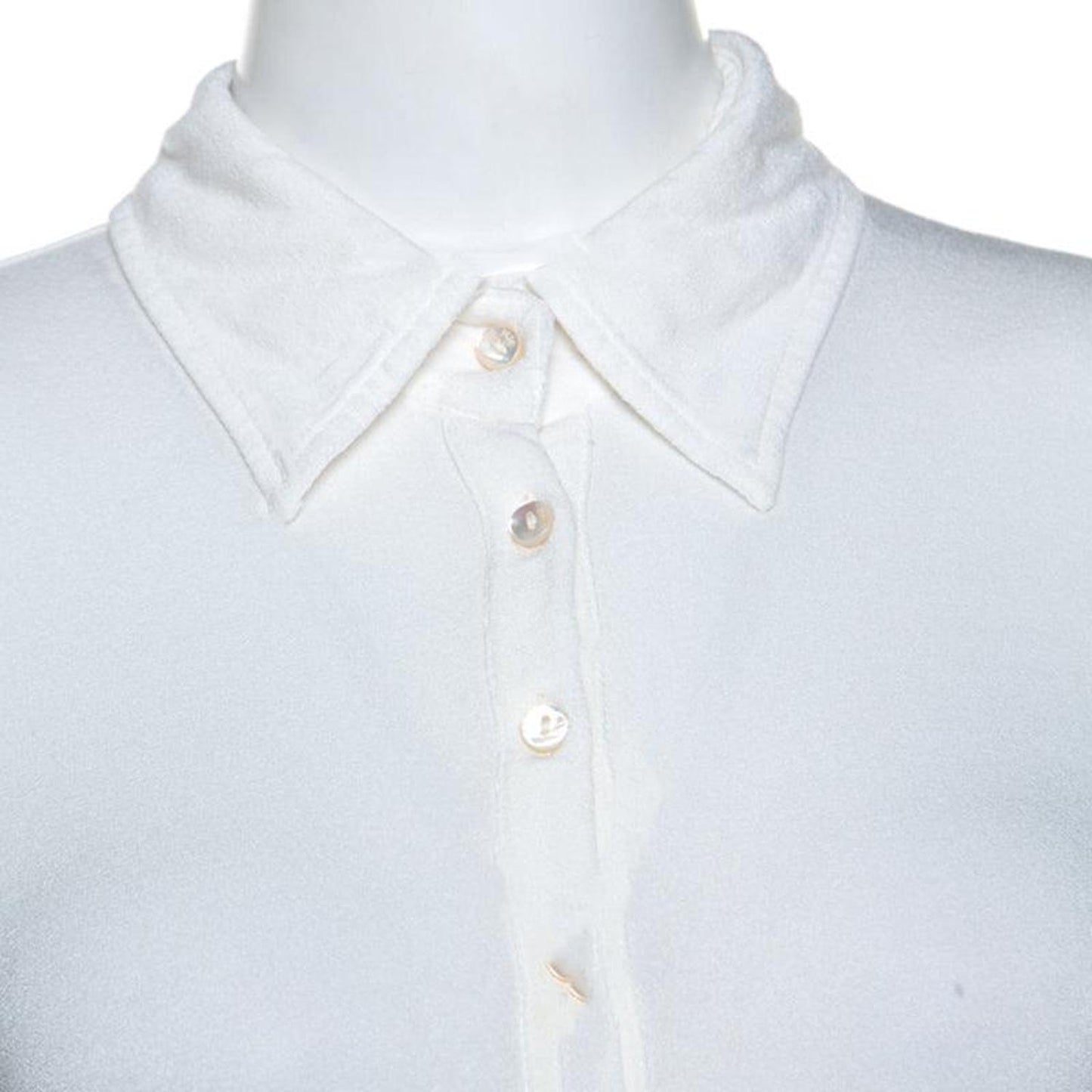 White Jersey Collared T-Shirt M