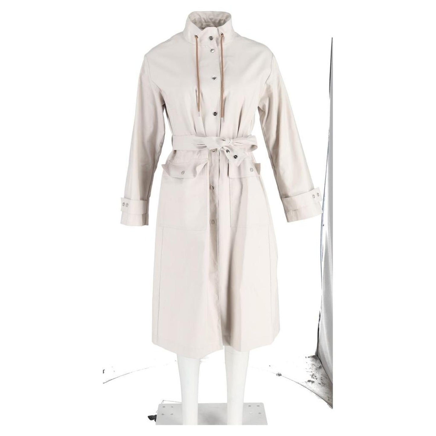 The Cube Marco Overcoat in White Cotton