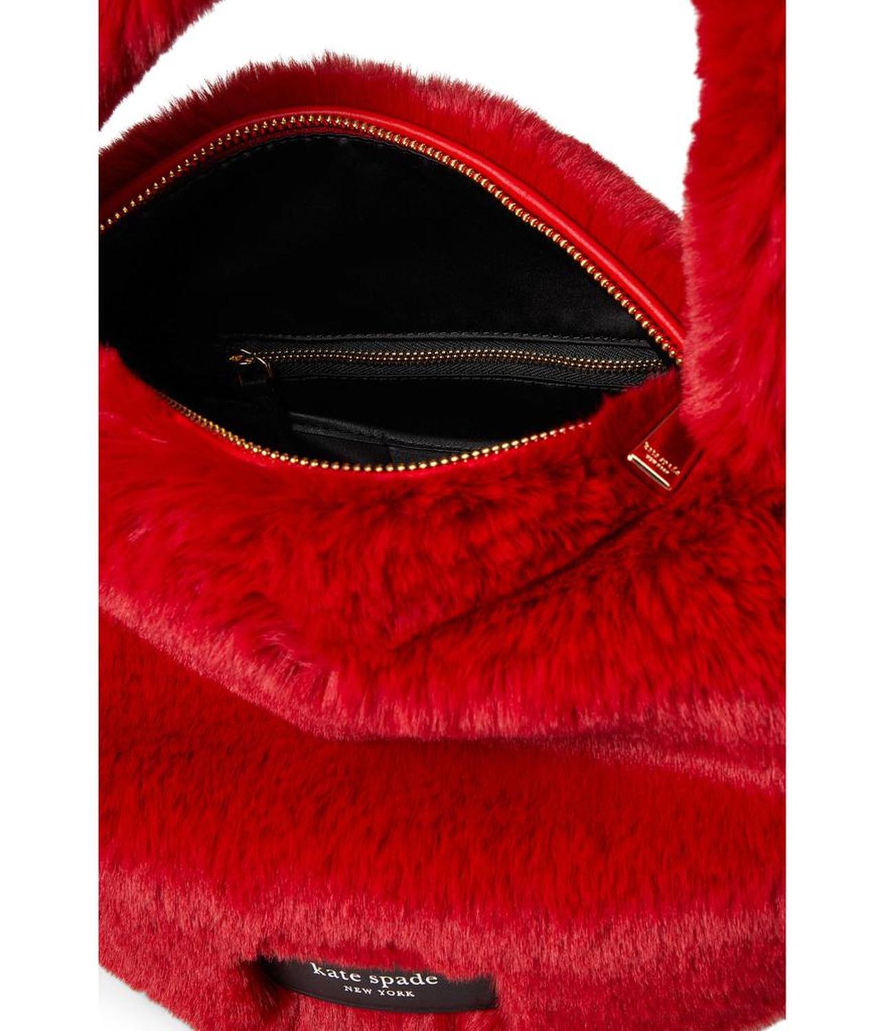 Luver Faux Fur Heart Tote