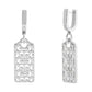 Rhodium Plated Hangtag Drop Earrings