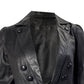 Marc by  Buton-Detail Open Jacket in Black Leather