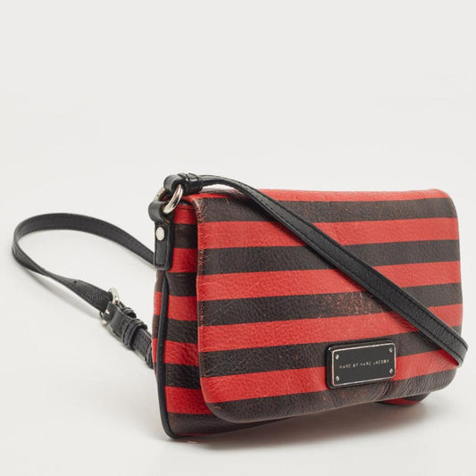 Marc By Marc Jacobs  Stripe Leather Percy Flap Crossbody Bag