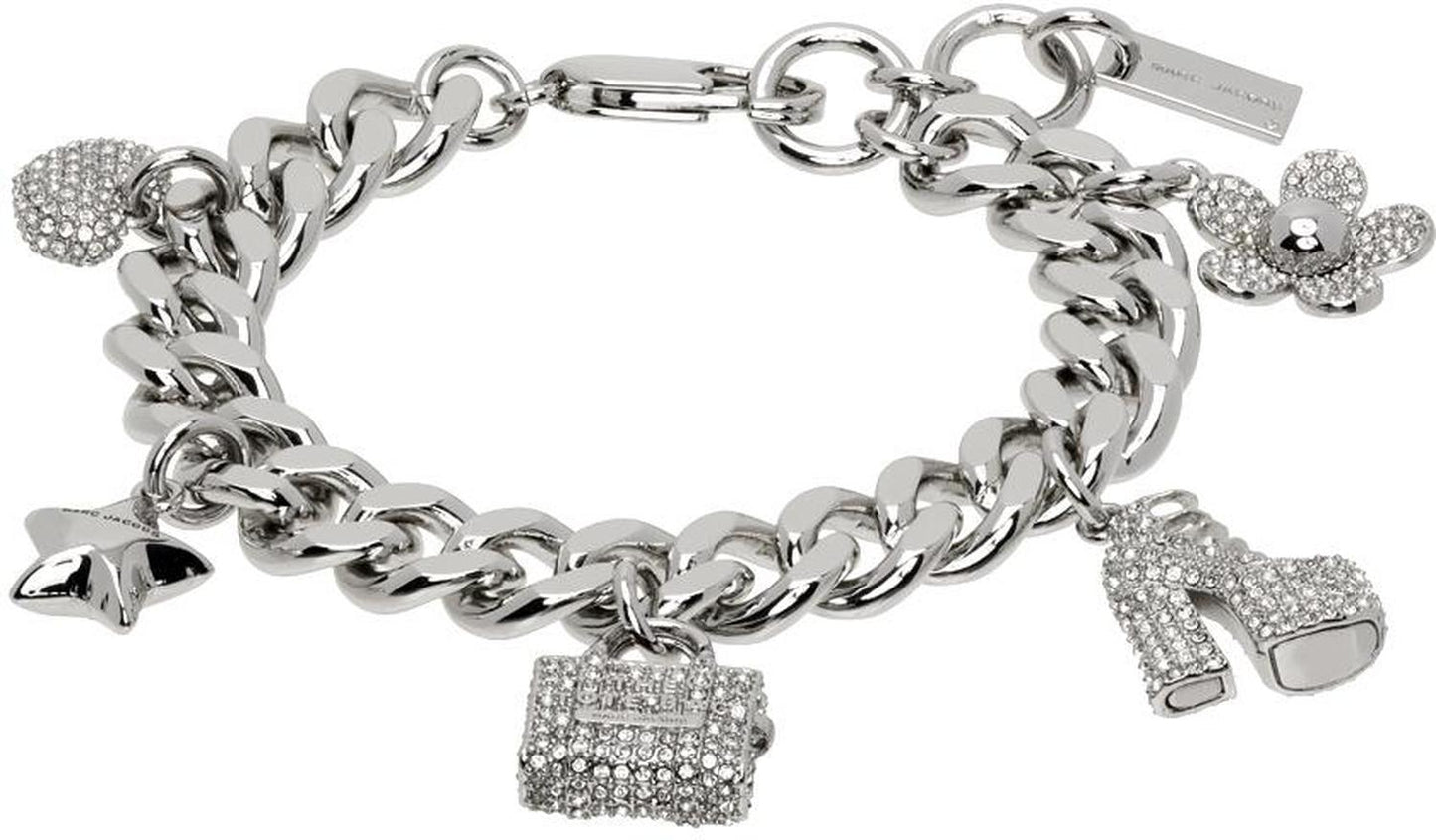 Silver 'The Pavé Mini Icon Charm' Bracelet