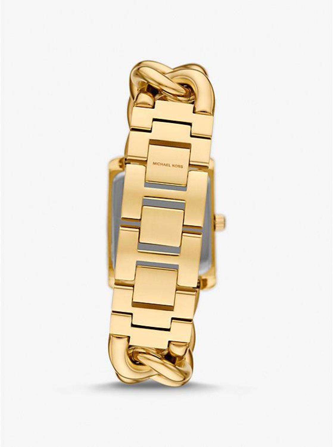 Mini Emery Animal Pavé Gold-Tone Curb Link Watch