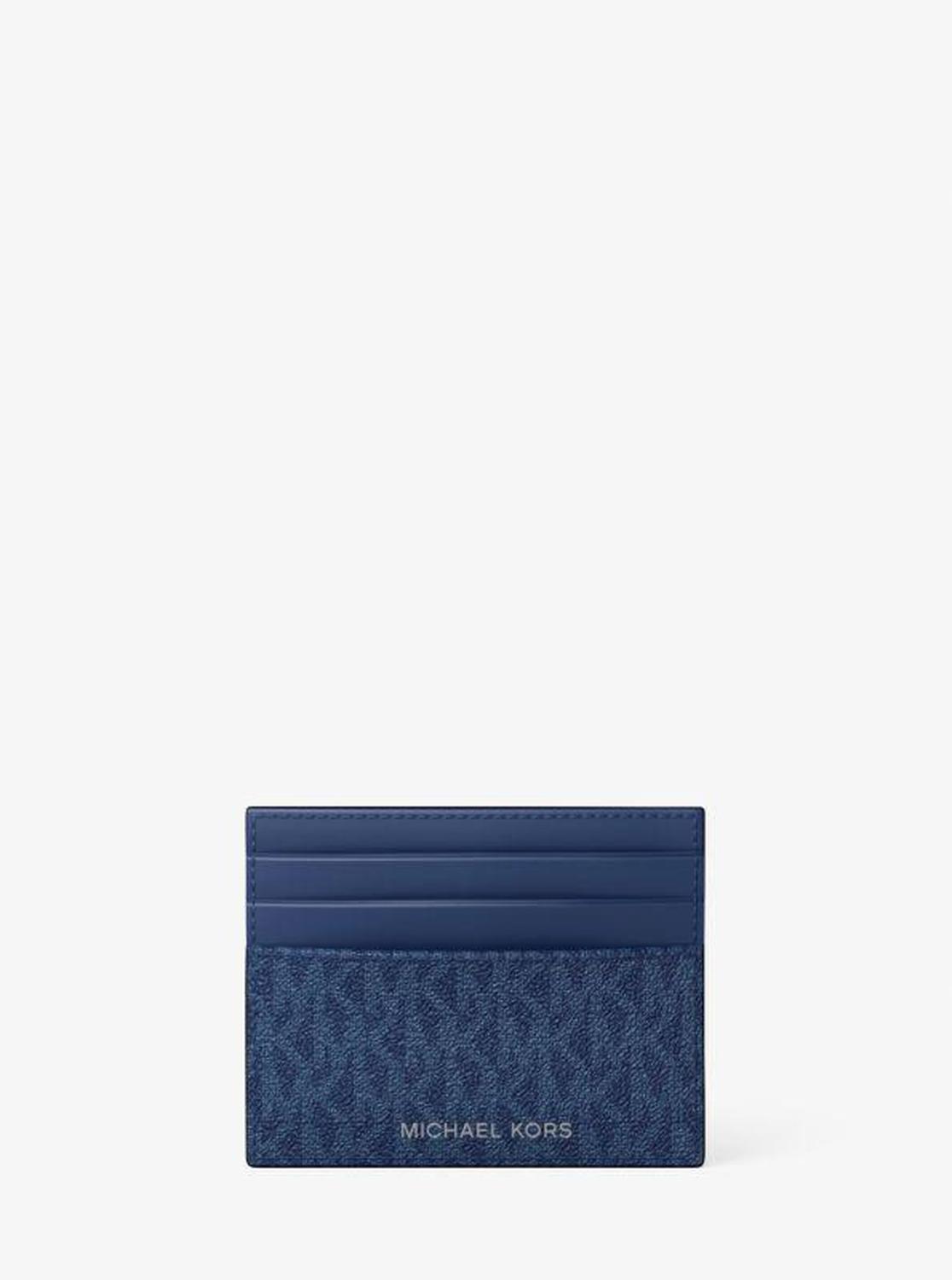 Pebbled Leather Billfold Wallet and Signature Logo Card Case Gift Set