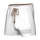 Men's 3" Mooneye Outlined Logo Drawstring Swim Trunks