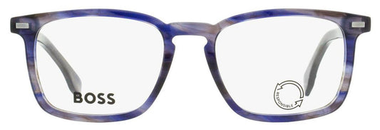 Hugo Boss Men's Rectangular Eyeglasses B1368 JBW Blue Havana 53mm